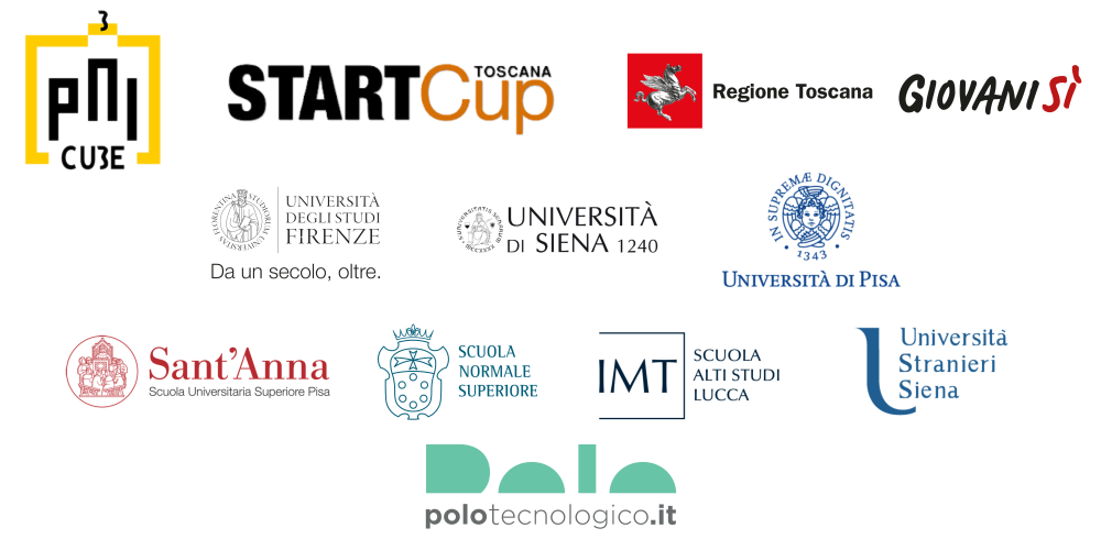 Loghi Enti organizzatori e/o patricinatori della Start Cup Toscana 2024